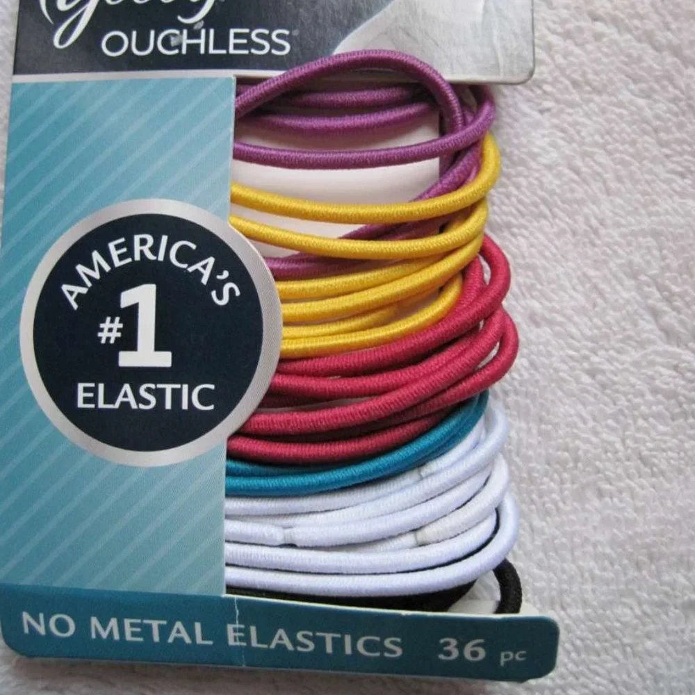 36 Goody Ouchless Citrus Twist Color Thin No Metal Elastic Hair Bands Ponytailer